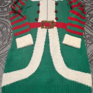Festive Green and Red Xmas Women Dress